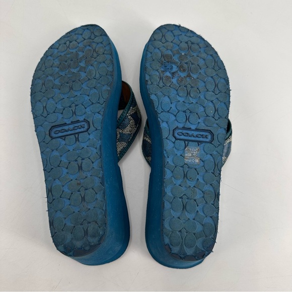 Coach Jolene Logo Y2K Style Wedge Sandals 10 - Picture 7 of 7